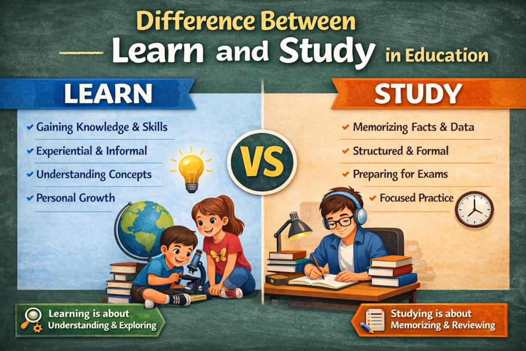 Difference Between Learn and Study in Education